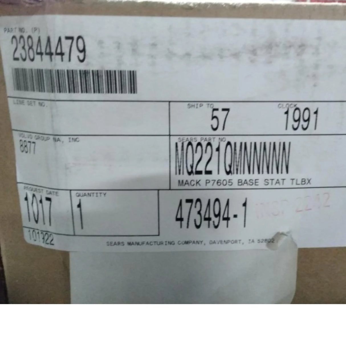 23844479 Genuine Volvo Passenger Seat - Truck To Trailer