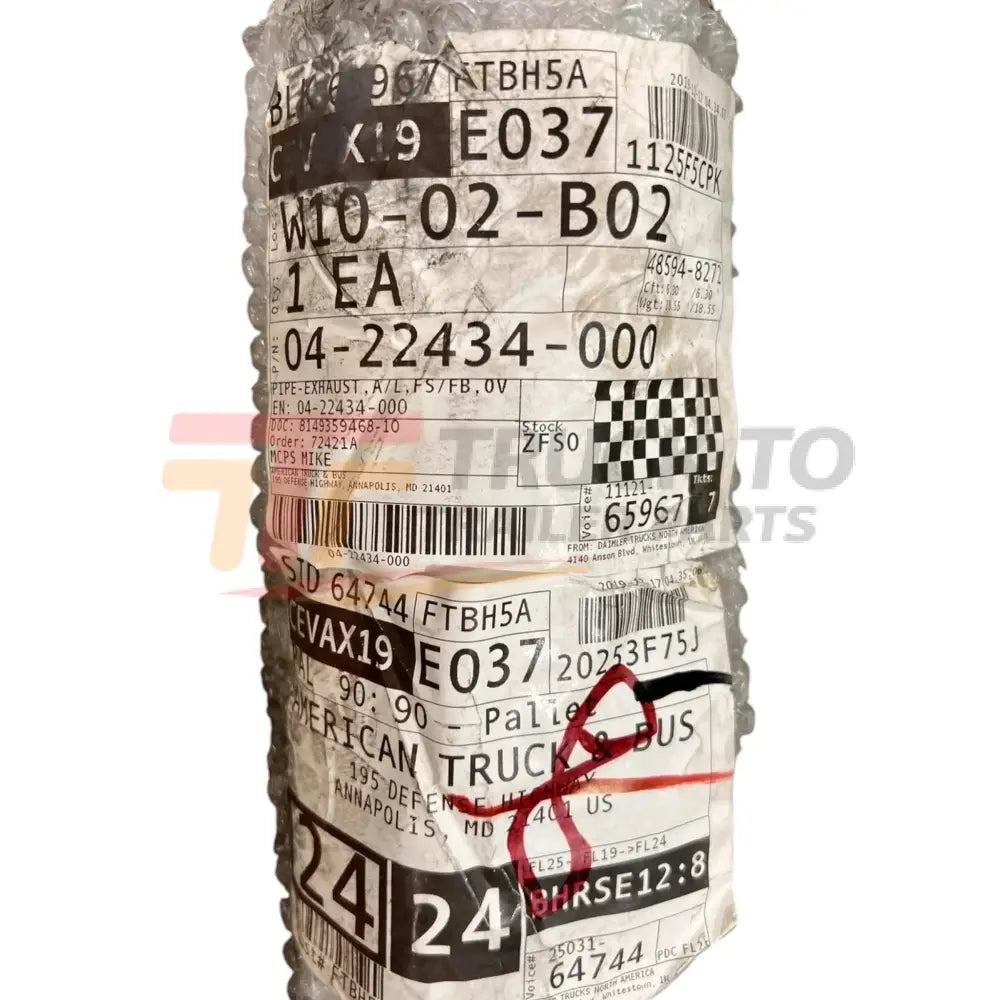 0422434000 Genuine Freightliner Aluminum Exhaust Pipe - Truck To Trailer
