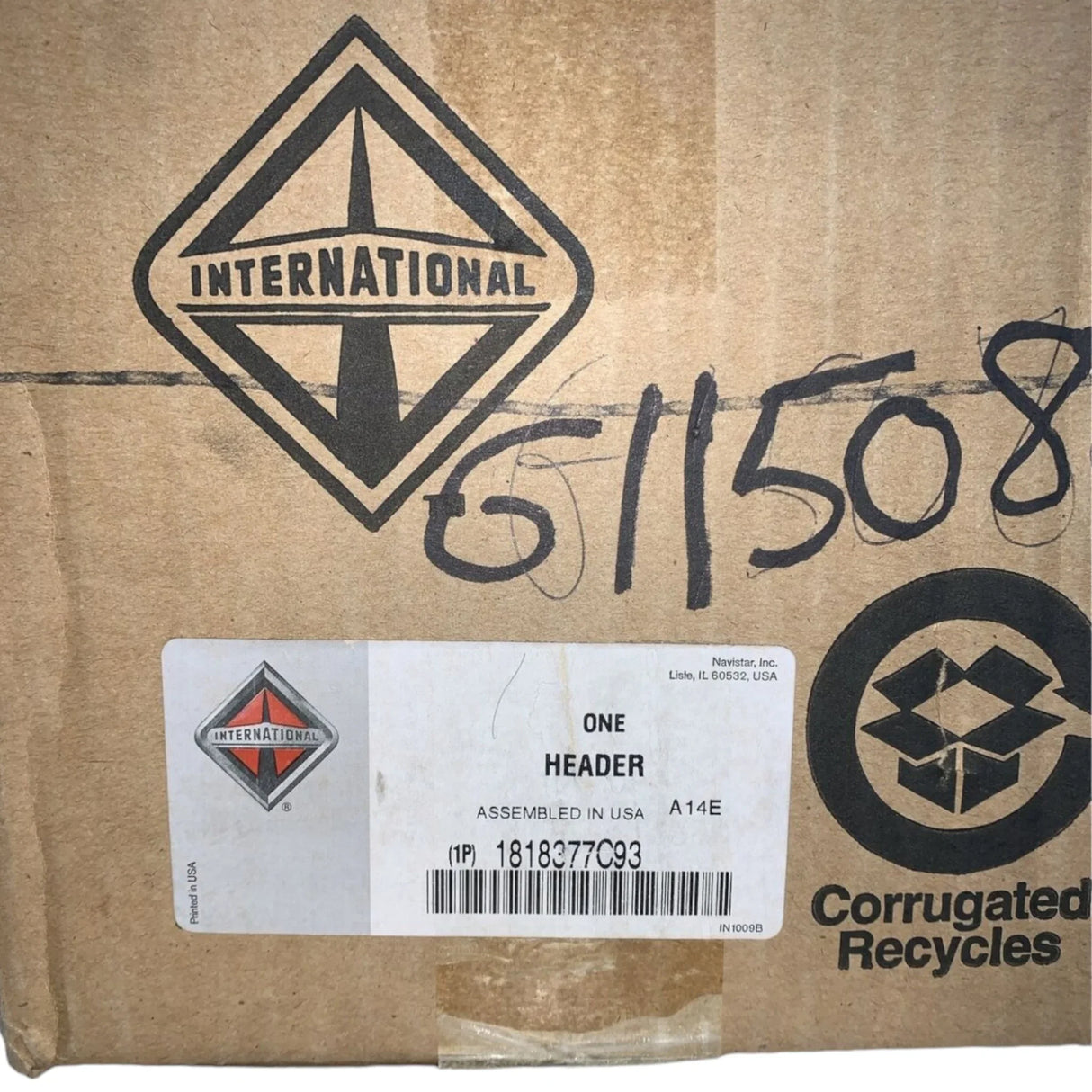 1818377C93 Genuine International Rear Oil Filter Adapter - Truck To Trailer