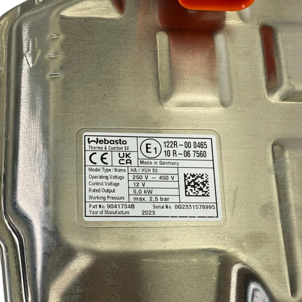 31694788 Genuine Volvo High Volt Coolant Heater - Truck To Trailer