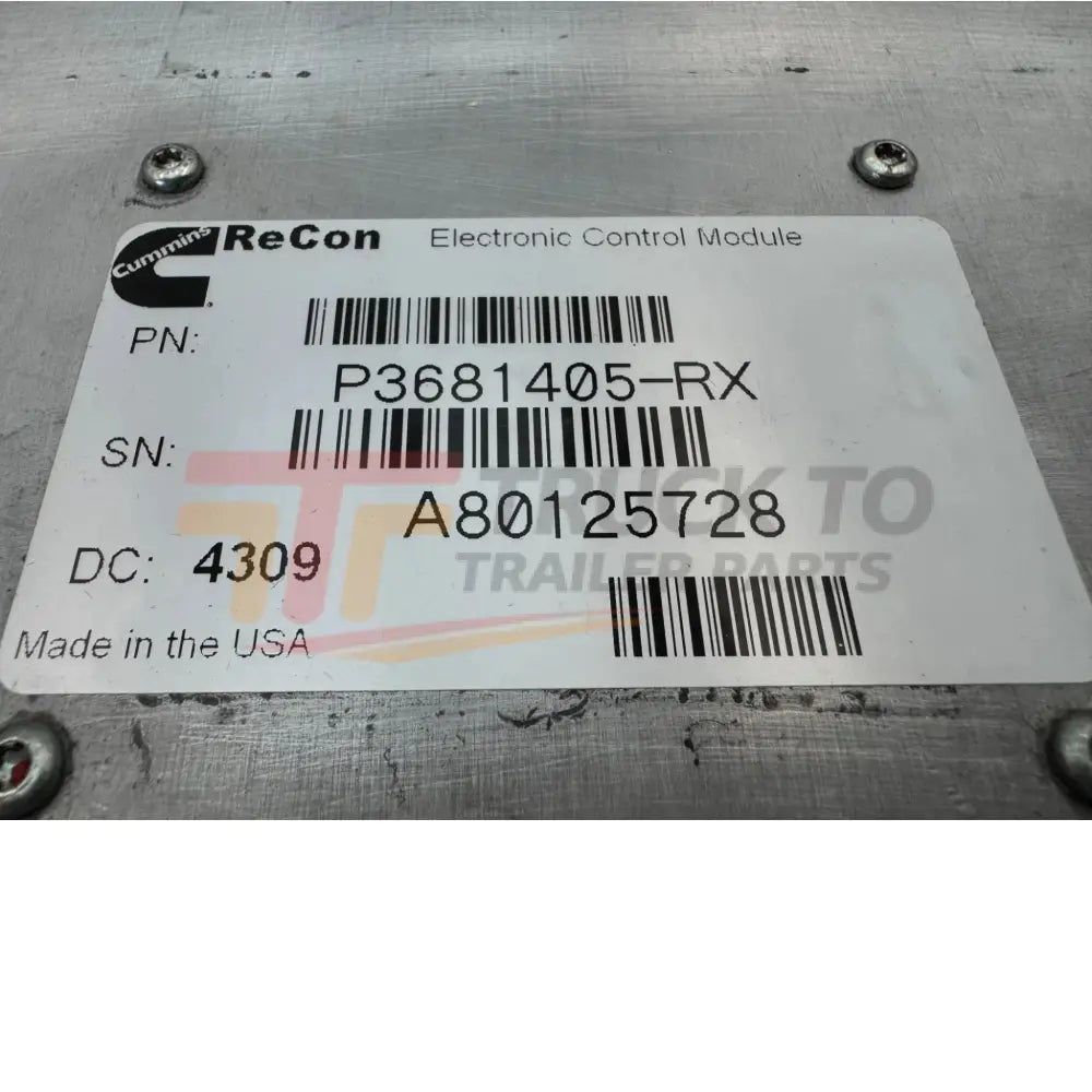 3681405Rx Genuine Cummins Ecm Electronic Control Module For Cummins - Truck To Trailer