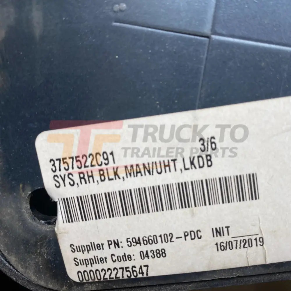 3757522C91 Genuine International Right Side Mirror - Truck To Trailer