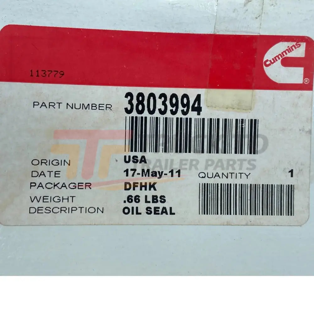 3803994 Genuine Cummins Front Seal Crankshaft Kit - Truck To Trailer