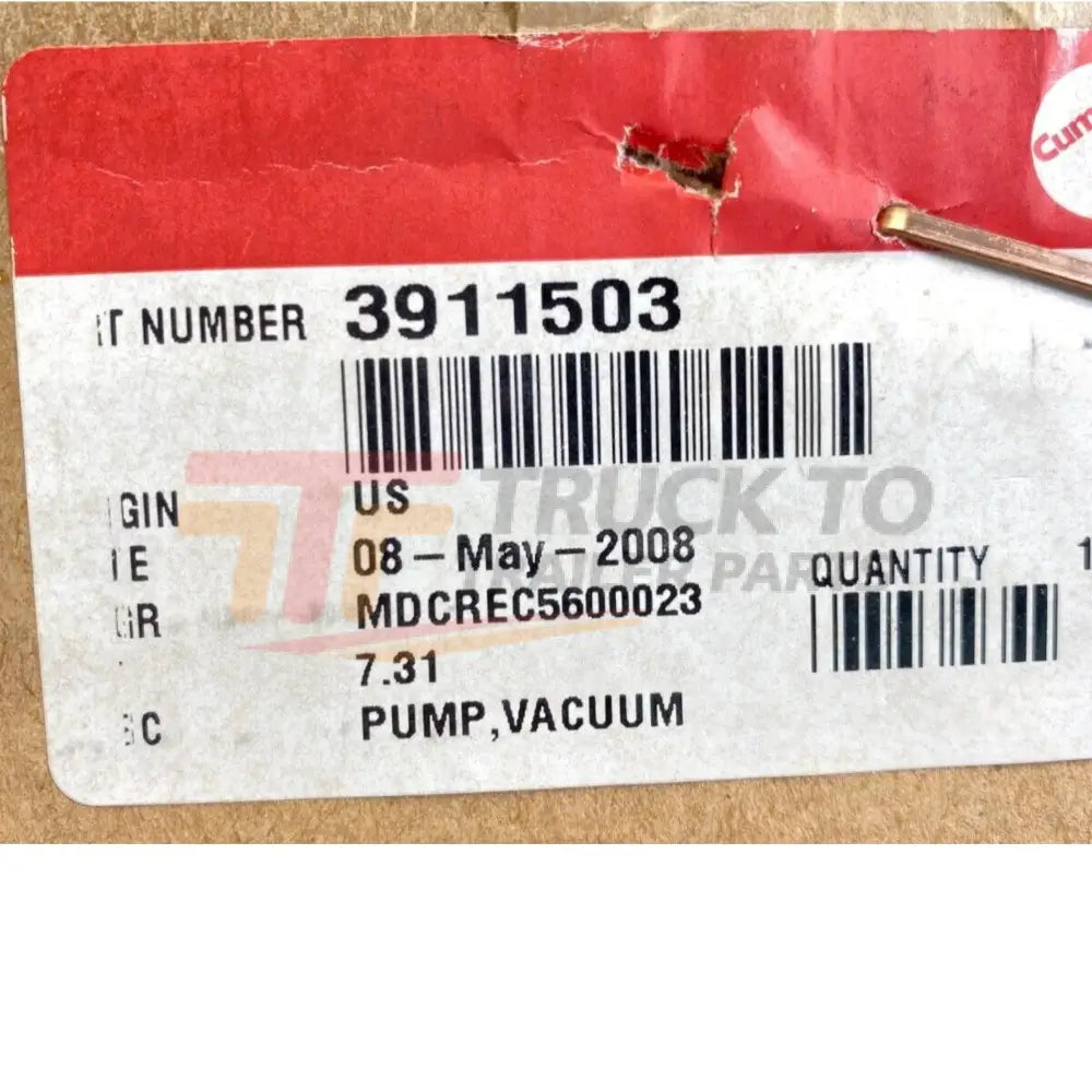 3911503 Genuine Cummins Vacuum Pump - Truck To Trailer