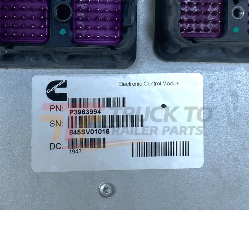 3963994 Genuine Cummins Ecm Electronic Control Module - Truck To Trailer