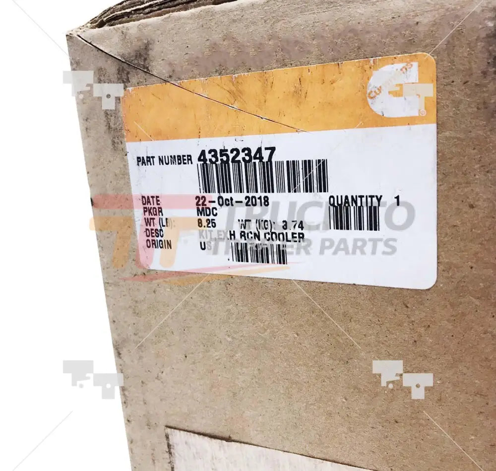 4352347 Genuine Cummins Exhaust Recirculation Cooler Kit - Truck To Trailer