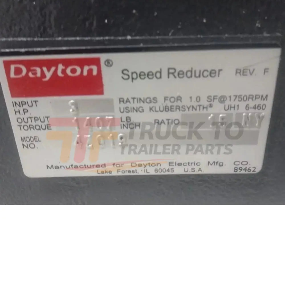 4Z019 Dayton Cast Iron Speed Reducer - Truck To Trailer