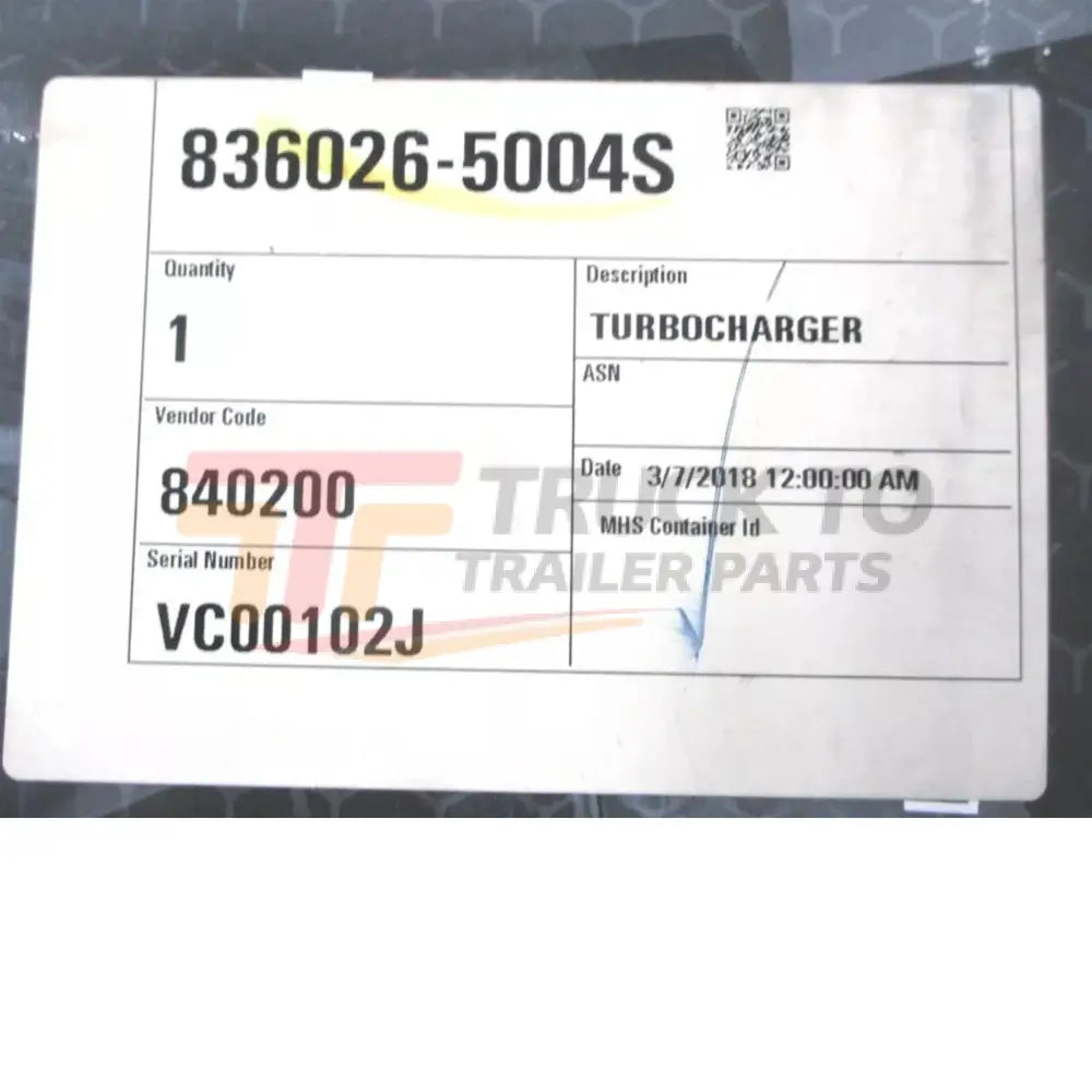 836026-5004S Garrett Turbocharger GT2860R 0.64 A/R GT Series - Truck To Trailer
