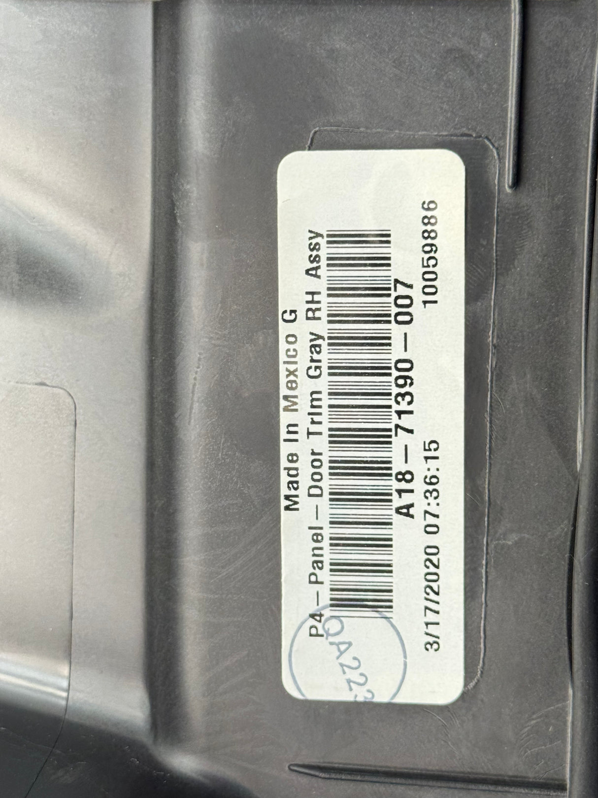 A1871390007 Genuine Freightliner Right Side Door Interior Panel