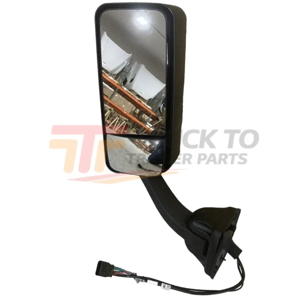 A22-61257-005 Genuine Freightliner Left Hand Black Mirror Assembly - Truck To Trailer