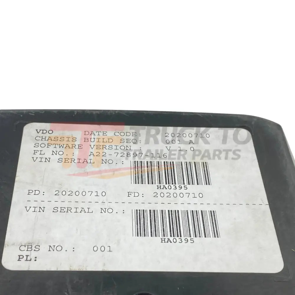 A2272897116 Genuine Freightliner Instrument Cluster Assembly - Truck To Trailer