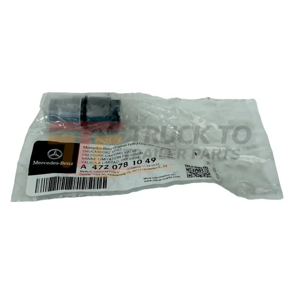 A4720781049 Genuine Detroit Diesel Pressure Limit Valve - Truck To Trailer
