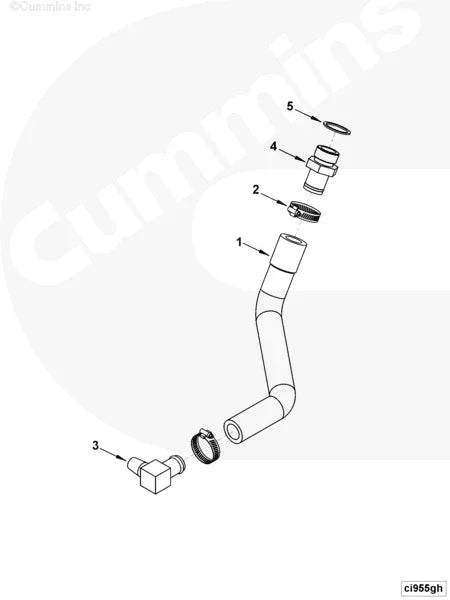 Cummins 4945442 Molded Hose - Truck To Trailer
