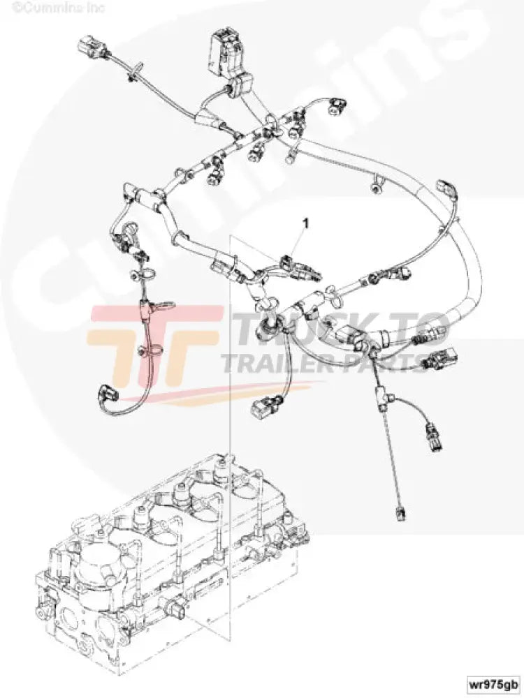 Cummins 5313376 Electronic Control Module Wiring Harness - Truck To Trailer