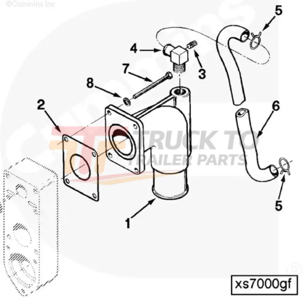 Cummins C0502101700 Elbow Hose Coupling - Truck To Trailer