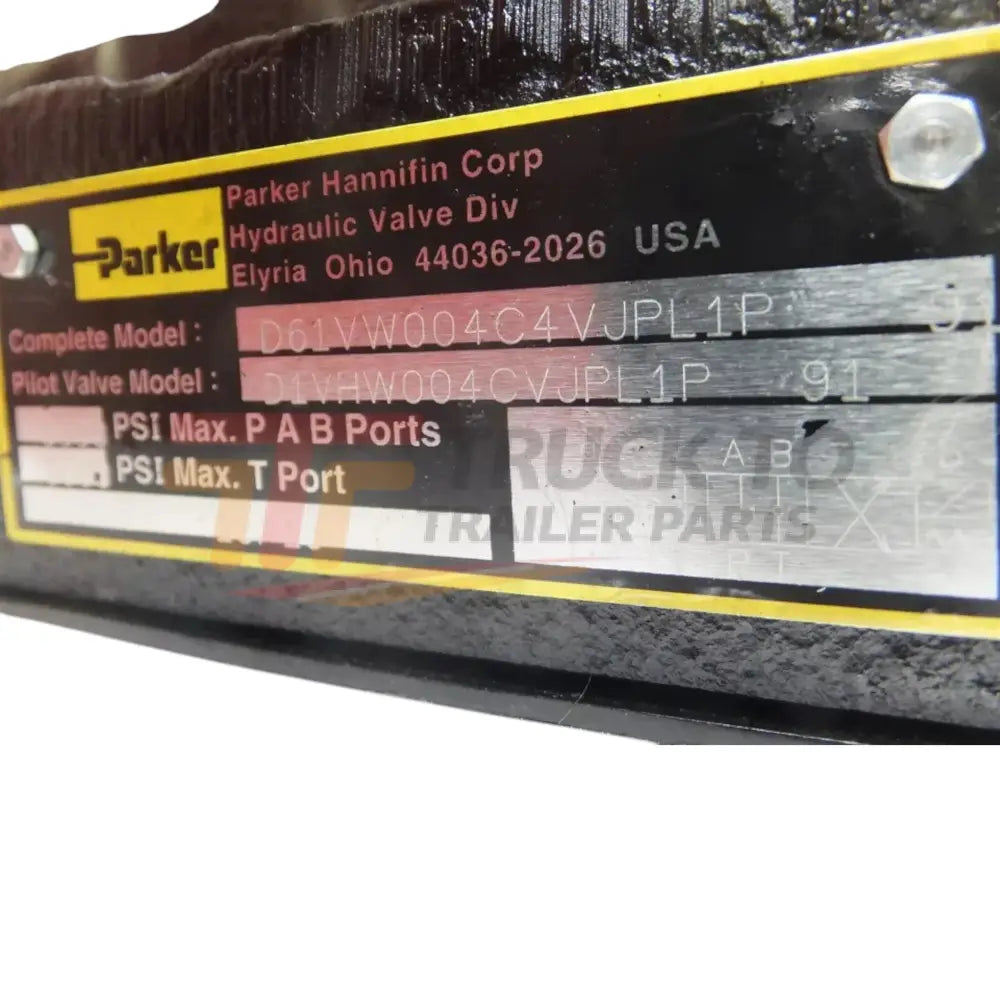 D61VW004C4VJPL1P Parker Hydraulic Directional Control Valve - Truck To Trailer