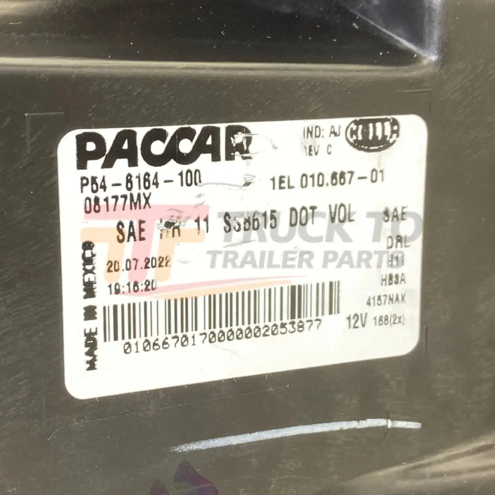 P54-6164-100 Paccar Left Side Halogen Headlight Assy For Kenworth T680 2013-2021 - Truck To Trailer