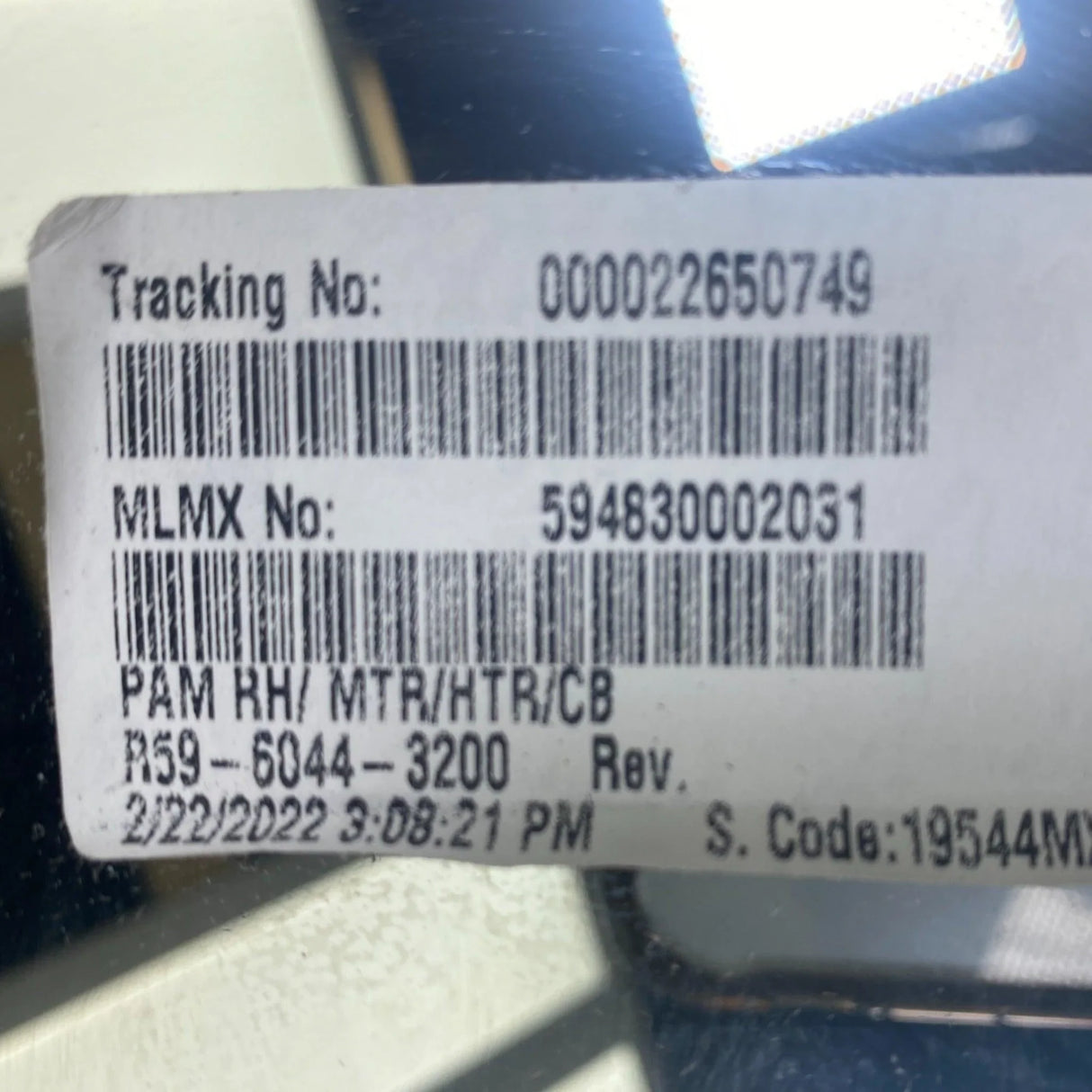 R59-6044-3200 Genuine Peterbilt Right Side Mirror Assembly - Truck To Trailer