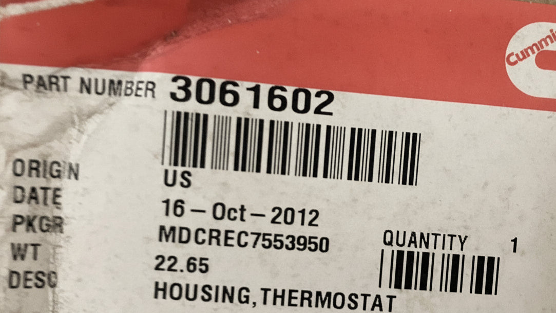 3061602 Genuine Cummins Thermostat Housing