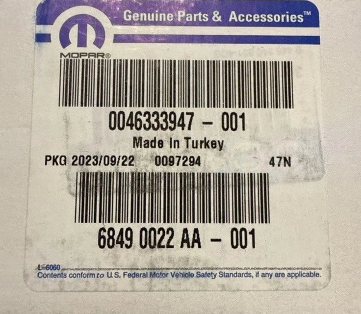 68490022AA Genuine Mopar Fuel Injector Set Of 6