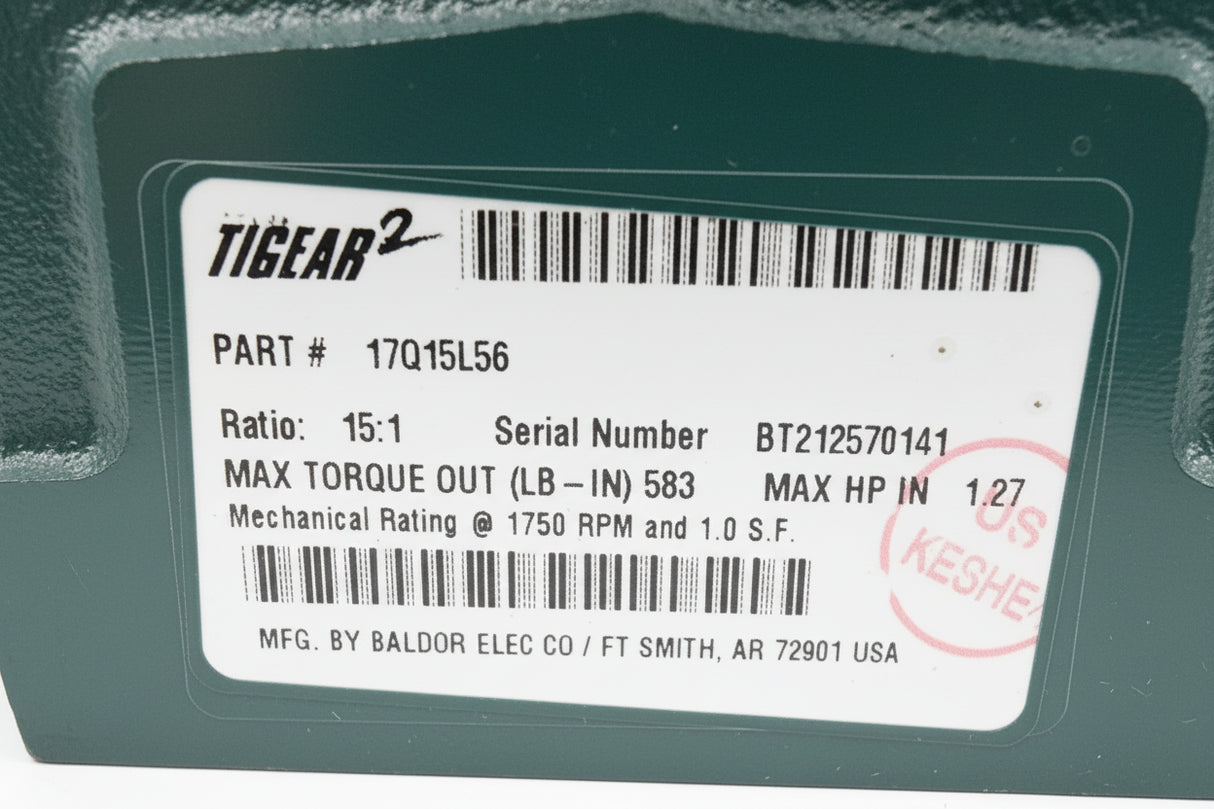 17Q15L56 Genuine Dodge Right Angle Worm Gear Speed Reducer