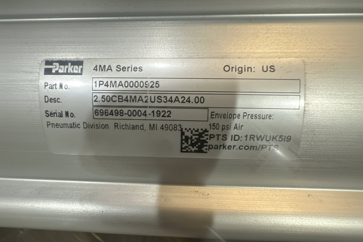 1P4MA0000925 Parker Pneumatic Cylinder 150PSI