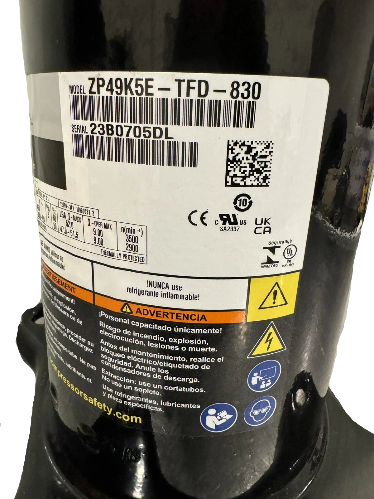 ZP49K5ETFD830 Genuine Copeland Scroll Compressor