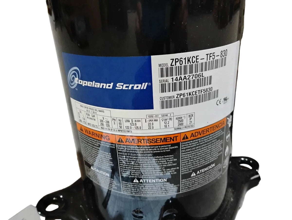 ZP61KCE-TF5-830 Genuine Copeland Scroll Compressor