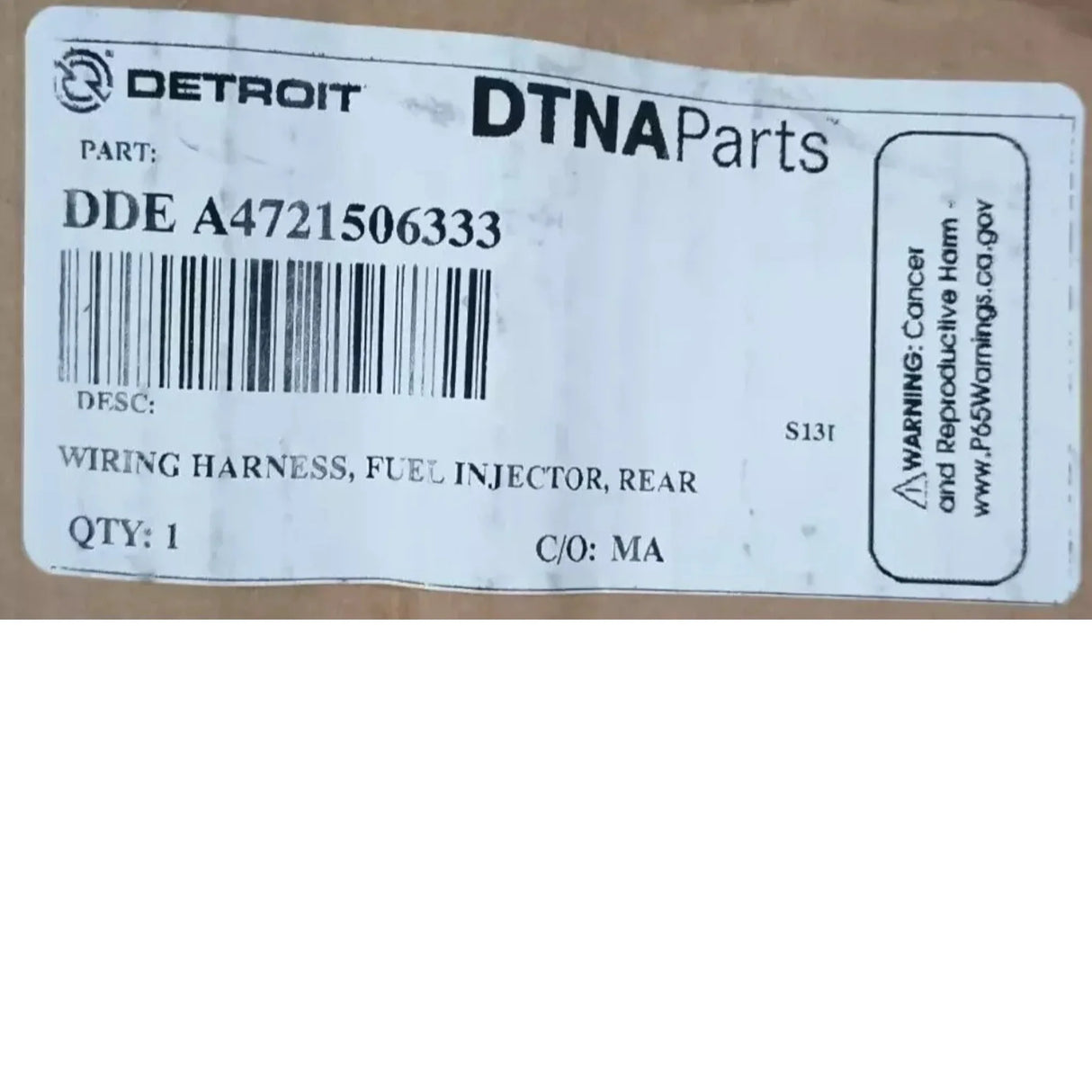 A4721506333 Genuine Detroit Diesel Rear Fuel Injector Engine Harness - Truck To Trailer