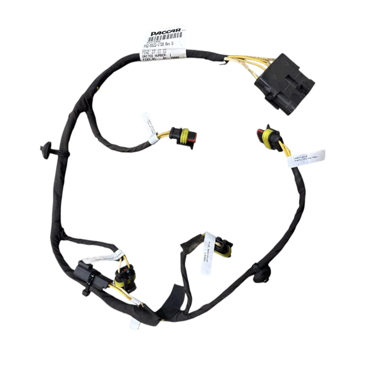 P92-5522-1720 Genuine Paccar Tail Lamp Harness - Truck To Trailer