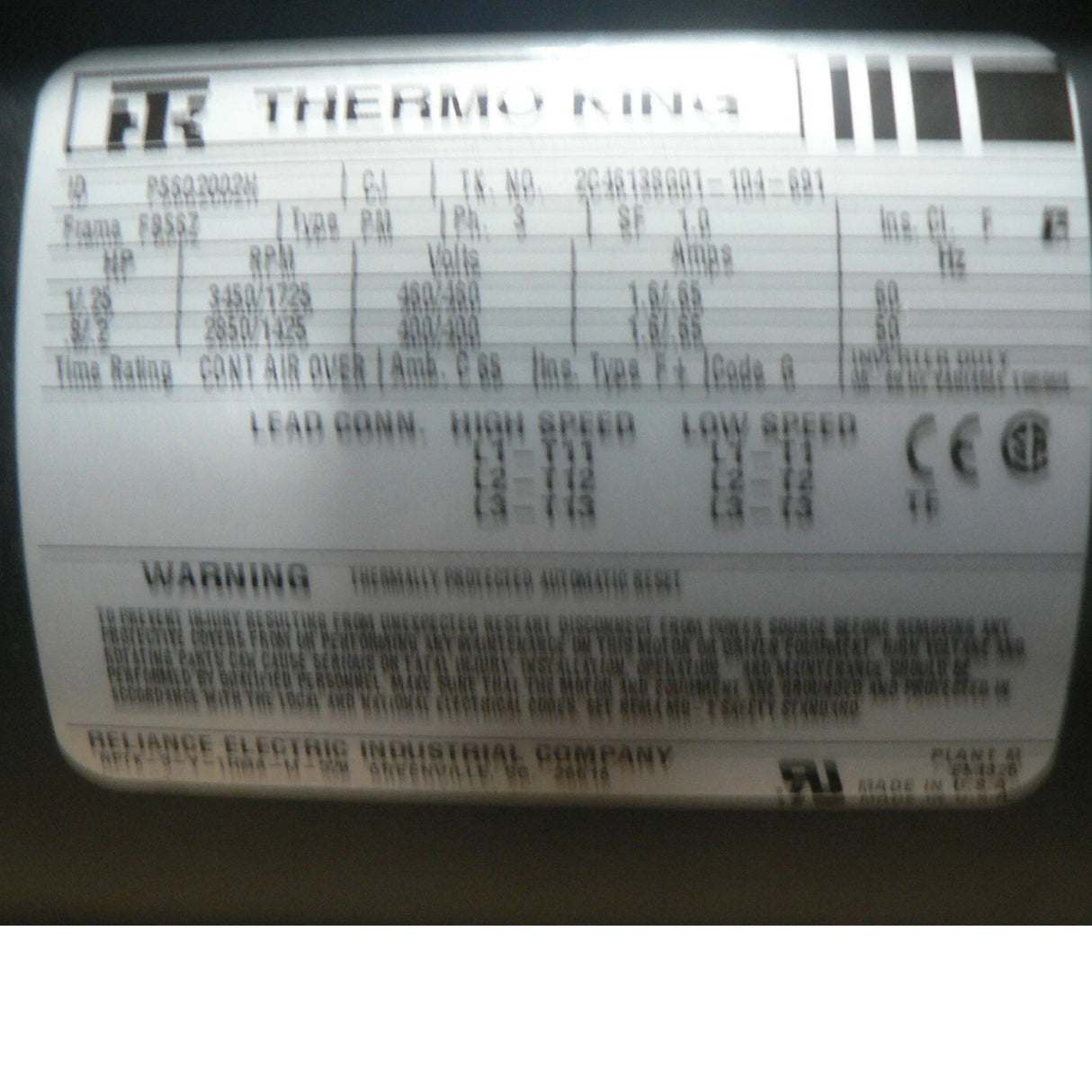 104-691 Oem Thermo King Motor Blower Evaporator For Thermoking Reefer Container