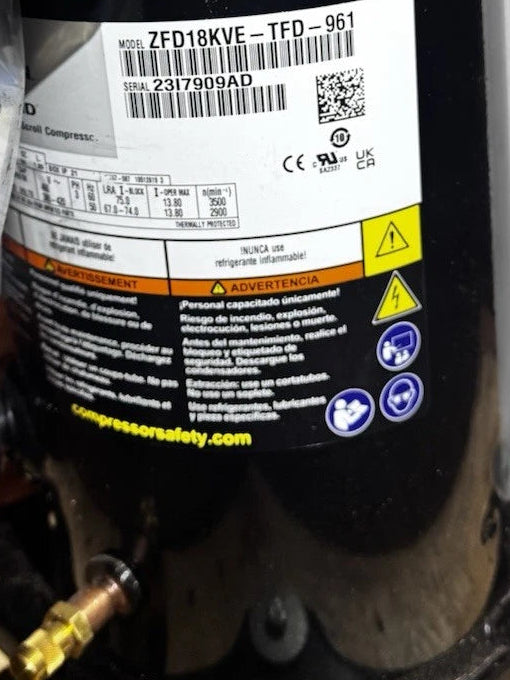 ZFD18KVETFD961 Genuine Copeland Scroll Compressor