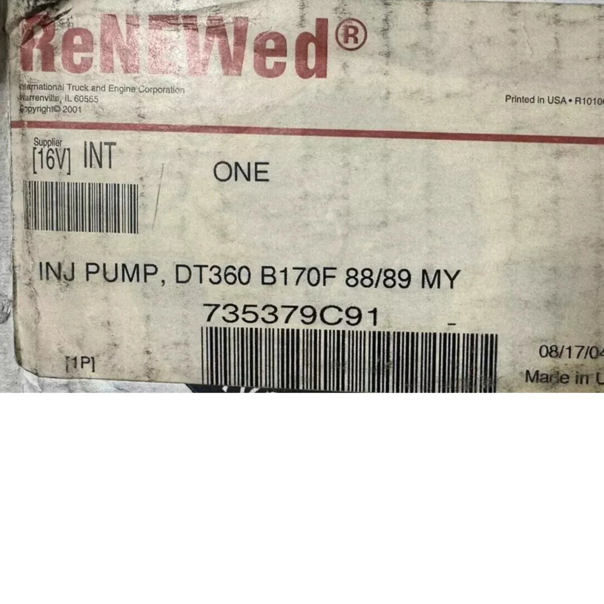 735379C91 Genuine International High Pressure Pump - Truck To Trailer