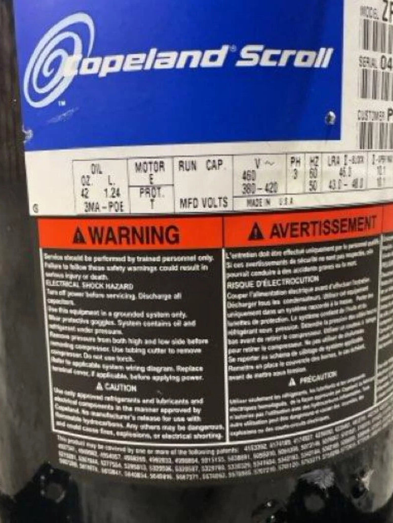 ZP41K3ETFD930 Genuine Copeland Scroll Compressor