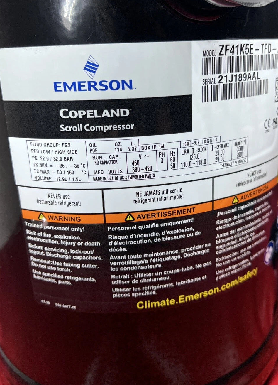 ZF41K5E-TFD-260 Genuine Copeland Scroll Compressor