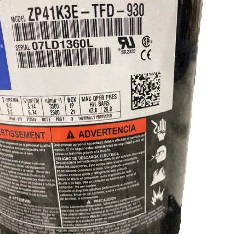 ZP41K3E-TFD-930 Genuine Copeland Scroll Compressor