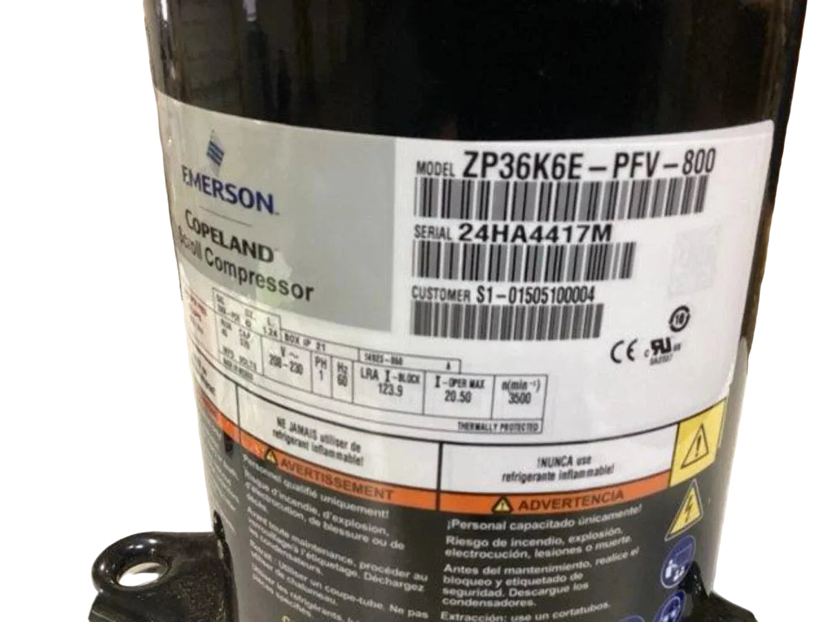 ZP36K6E-PFV-800 Genuine Copeland Scroll Compressor