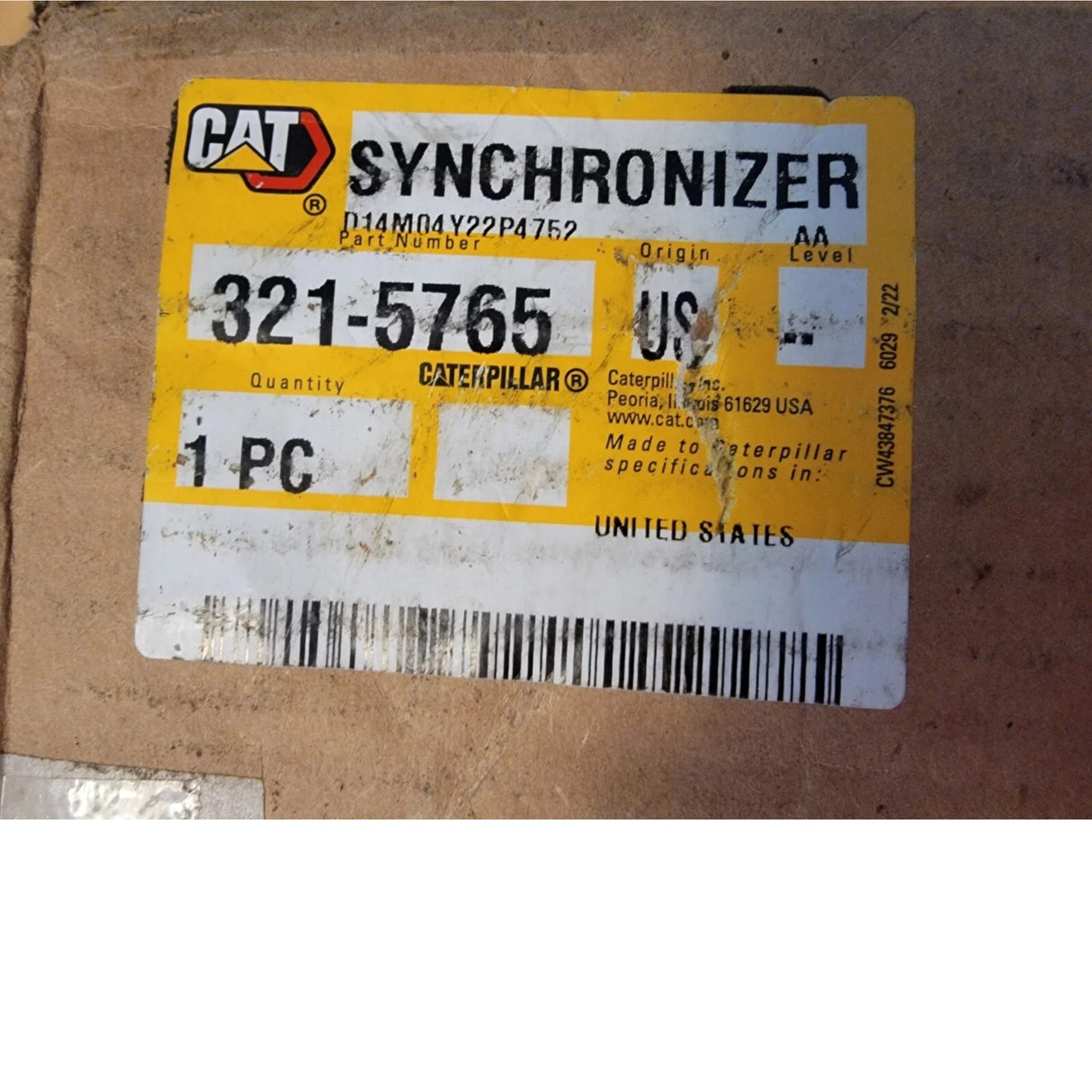 321-5765 Genuine CAT Synchronizer