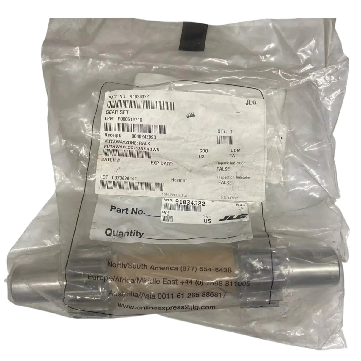 91034322 JLG Gear Set - Truck To Trailer
