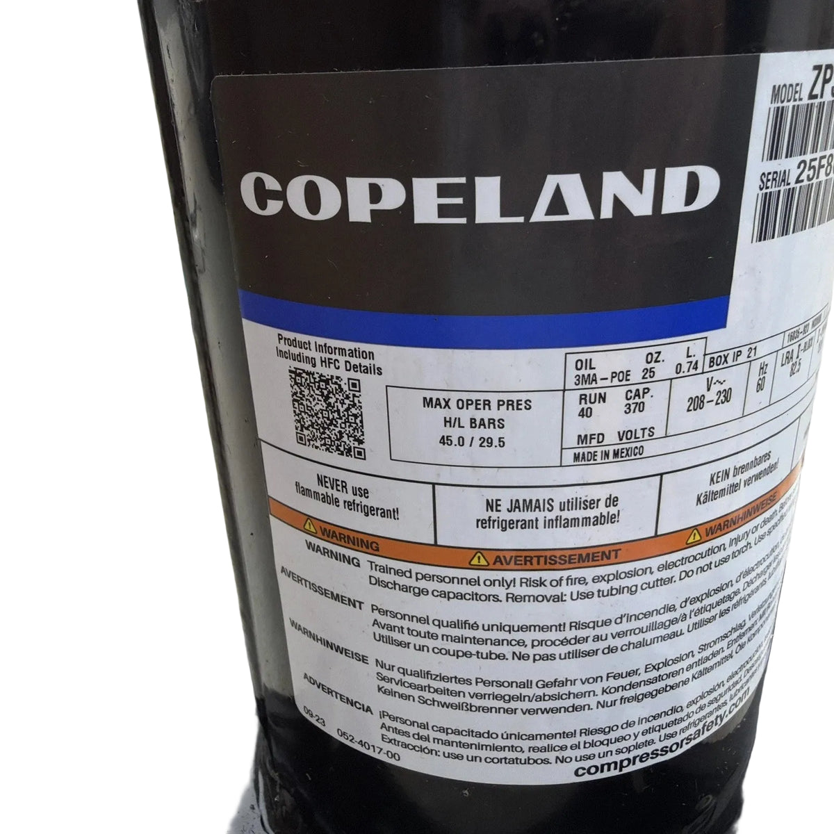 ZP31LXE-PFV-800 Genuine Copeland Scroll Compressor