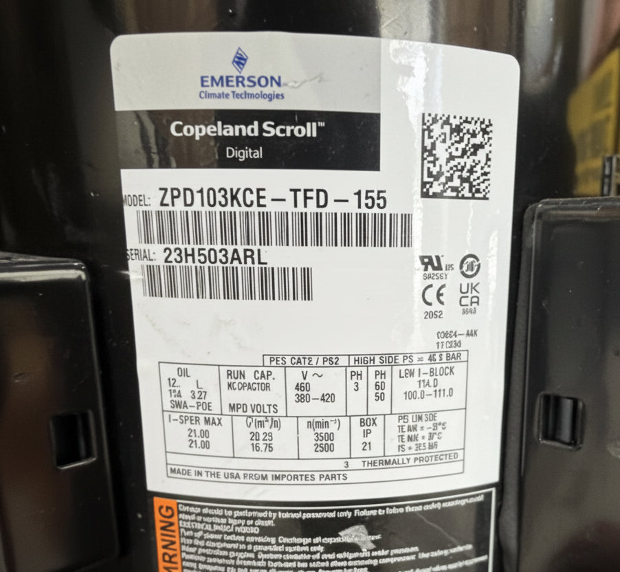 ZPD103KCETFD155 Genuine Copeland Scroll Compressor