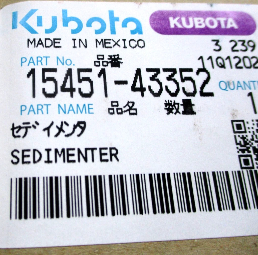 15451-43352 Kubota Fuel Sedimenter Assembly