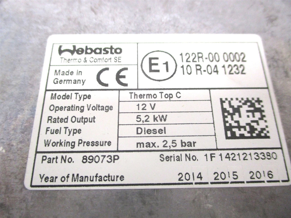 1311551A Webasto Diesel Air Heater 12V