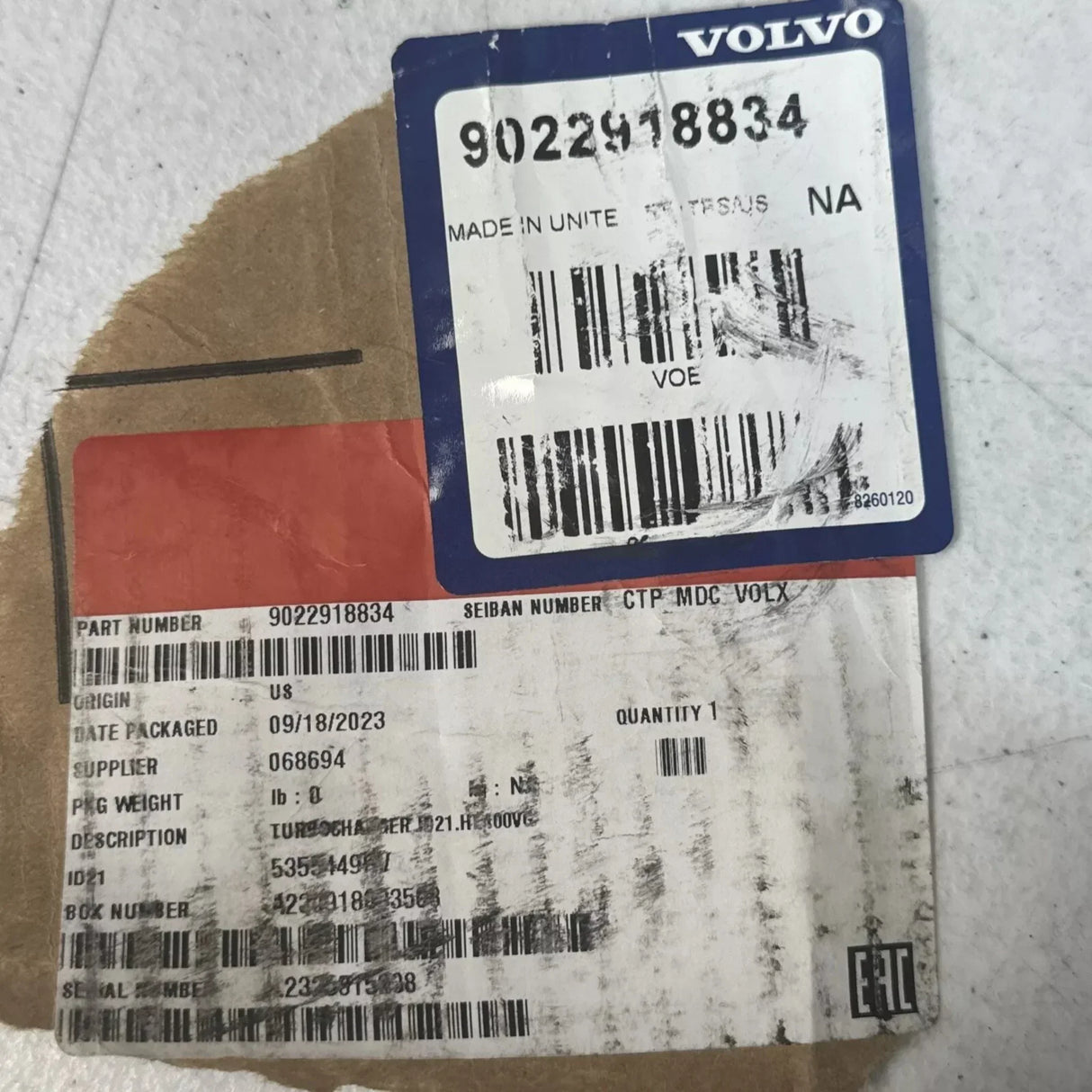 22918834 Genuine Volvo Turbocharger HE400VG - Truck To Trailer