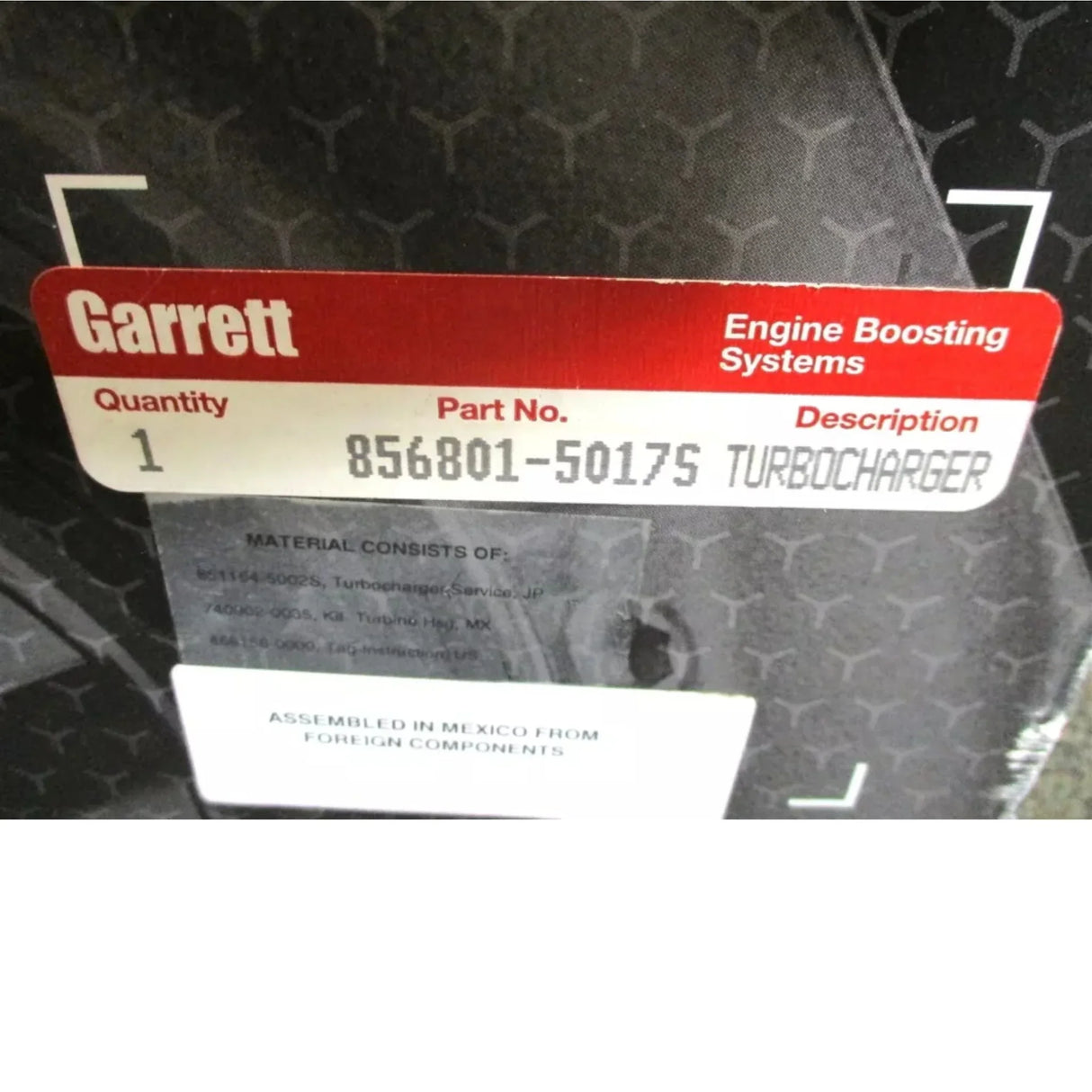 856801-5017S Garrett Turbo Assembly Kit GTX3071R 0.83 A/R GEN 2 - Truck To Trailer