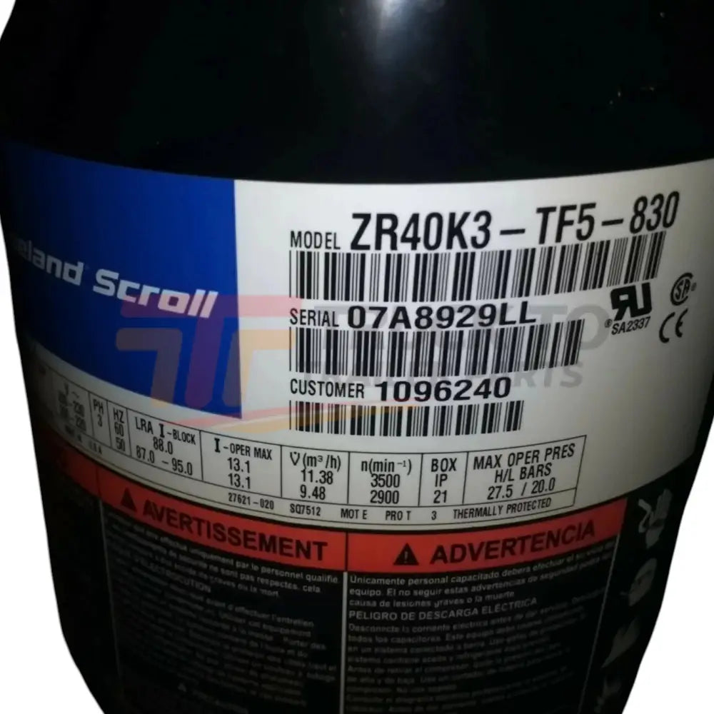 ZR40K3-TF5-830 Copeland Scroll Compressor - Truck To Trailer