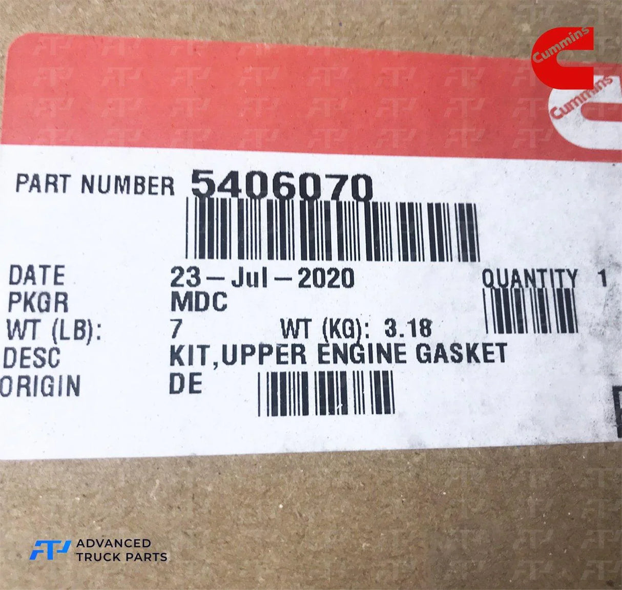5406070 Genuine Cummins Kit Upper Engine Gasket - Truck To Trailer