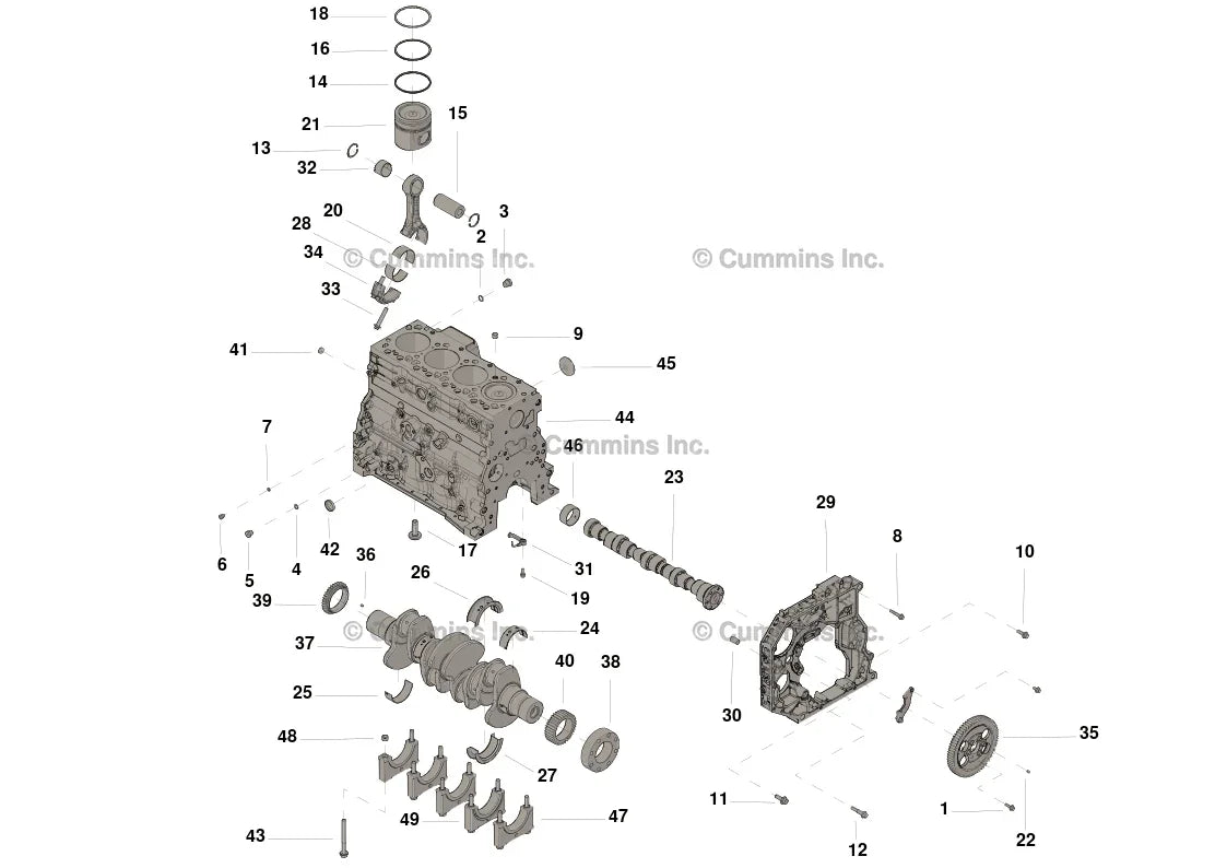 Cummins 4991102 Short Block Kit - Truck To Trailer