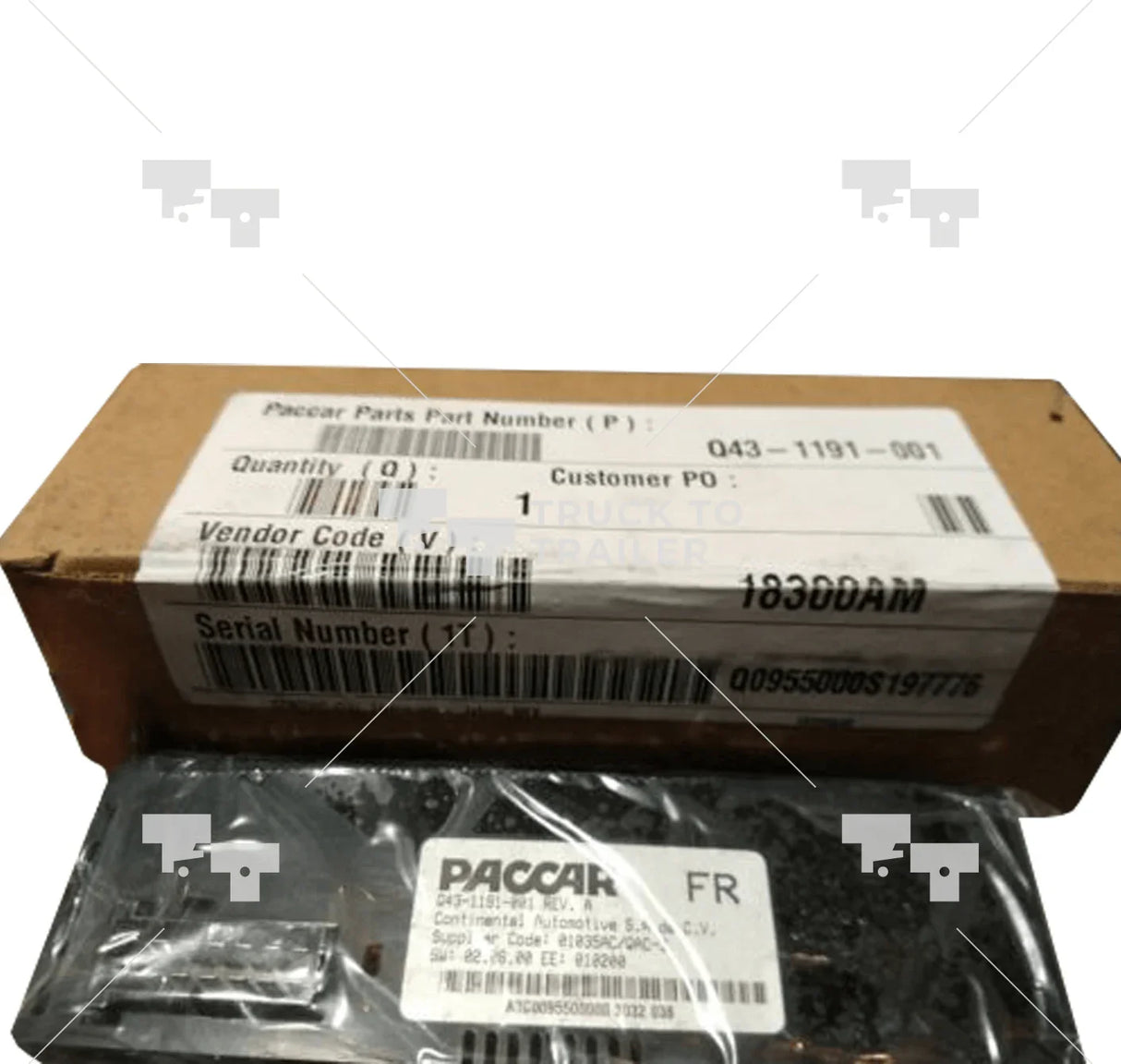 Q43-1191-001 Oem Paccar Gauge -Display Driver Warning Information - Truck To Trailer