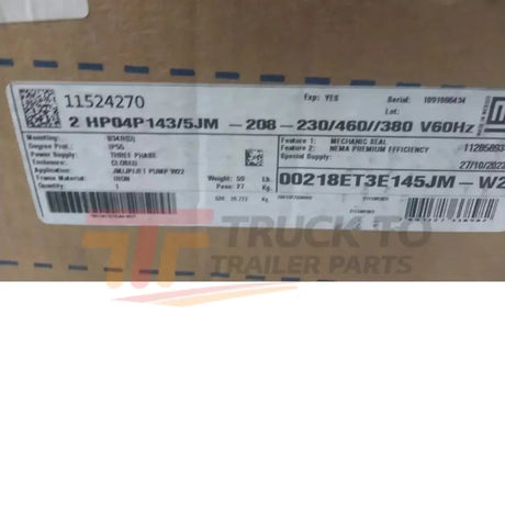 00218ET3E145JM-W22 Weg Close-Coupled Pump Motor 2 HP 1750 RPM 208-230/460VAC - Truck To Trailer